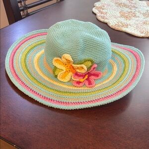 Colorful Kids' Sun Hat with Floral Accents